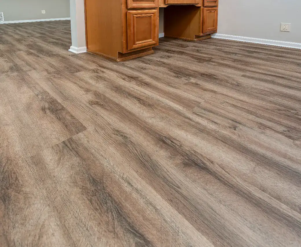 Luxury Vinyl Plank Flooring Installation | Final Floors LLC Close view of finished wood-look luxury vinyl plank flooring in a Metro Atlanta home