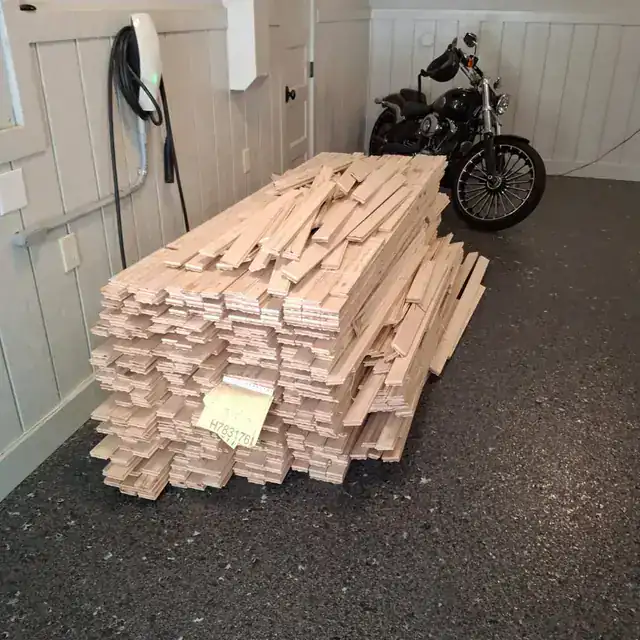 Hardwood flooring materials staged for a Final Floors installation project