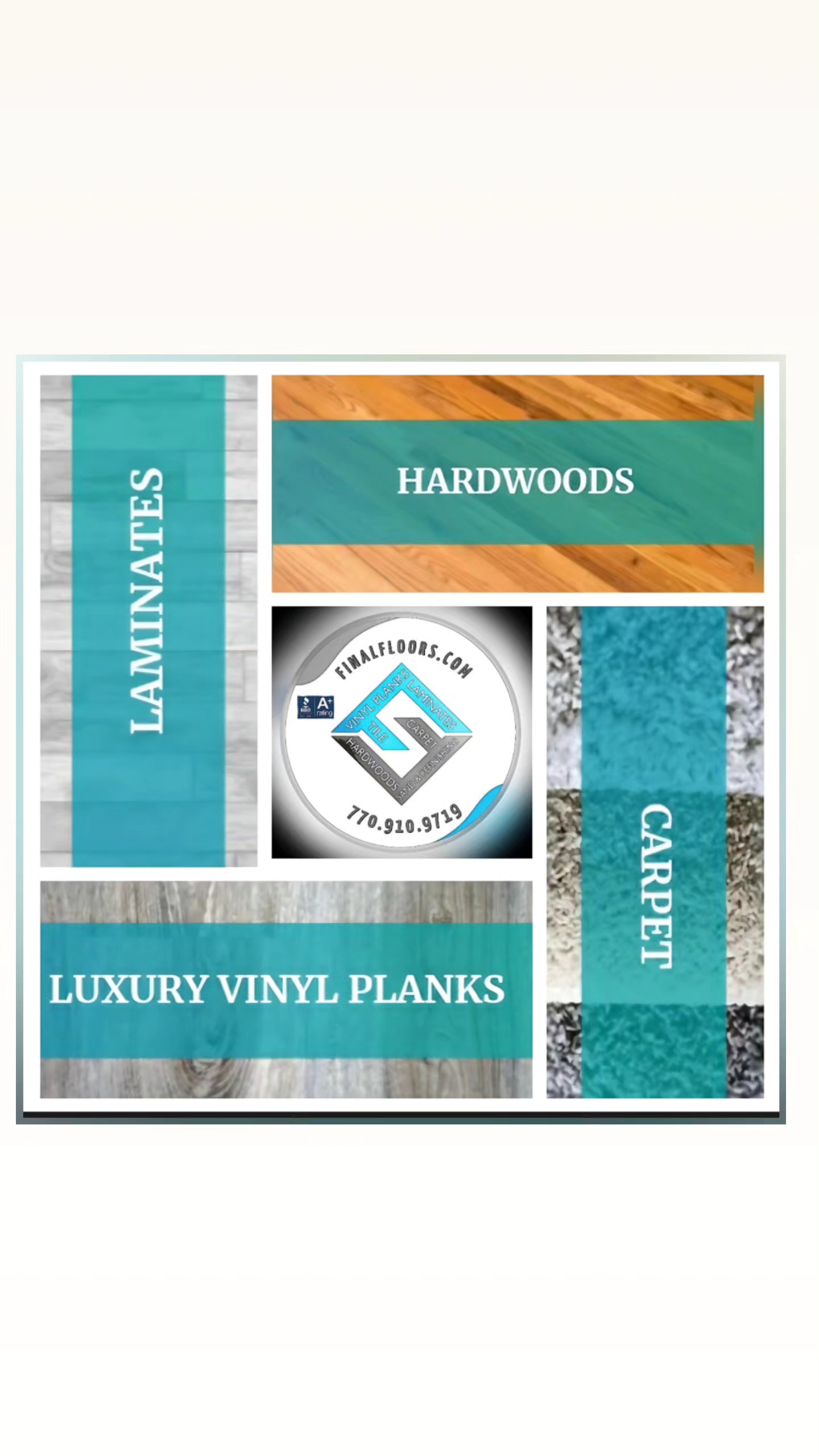 Final Floors – Elevate Your Space with Expert Flooring SolutionsFinal Floors, based in Atlanta, Georgia, is your go-to source for premium hardwood and vinyl plank flooring. We specialize in delivering high-quality flooring sales and professional installation services designed to enhance the beauty, functionality, and value of your home or business.Our experienced team is committed to providing personalized service, guiding you through every step—from selecting the perfect flooring to ensuring flawless installation. With a reputation for reliability and craftsmanship, Final Floors is trusted by homeowners and businesses across Atlanta for exceptional results.📞 Call us at 770-910-9719 or visit FINALFLOORS.COM to learn more. Transform your space with Final Floors today!