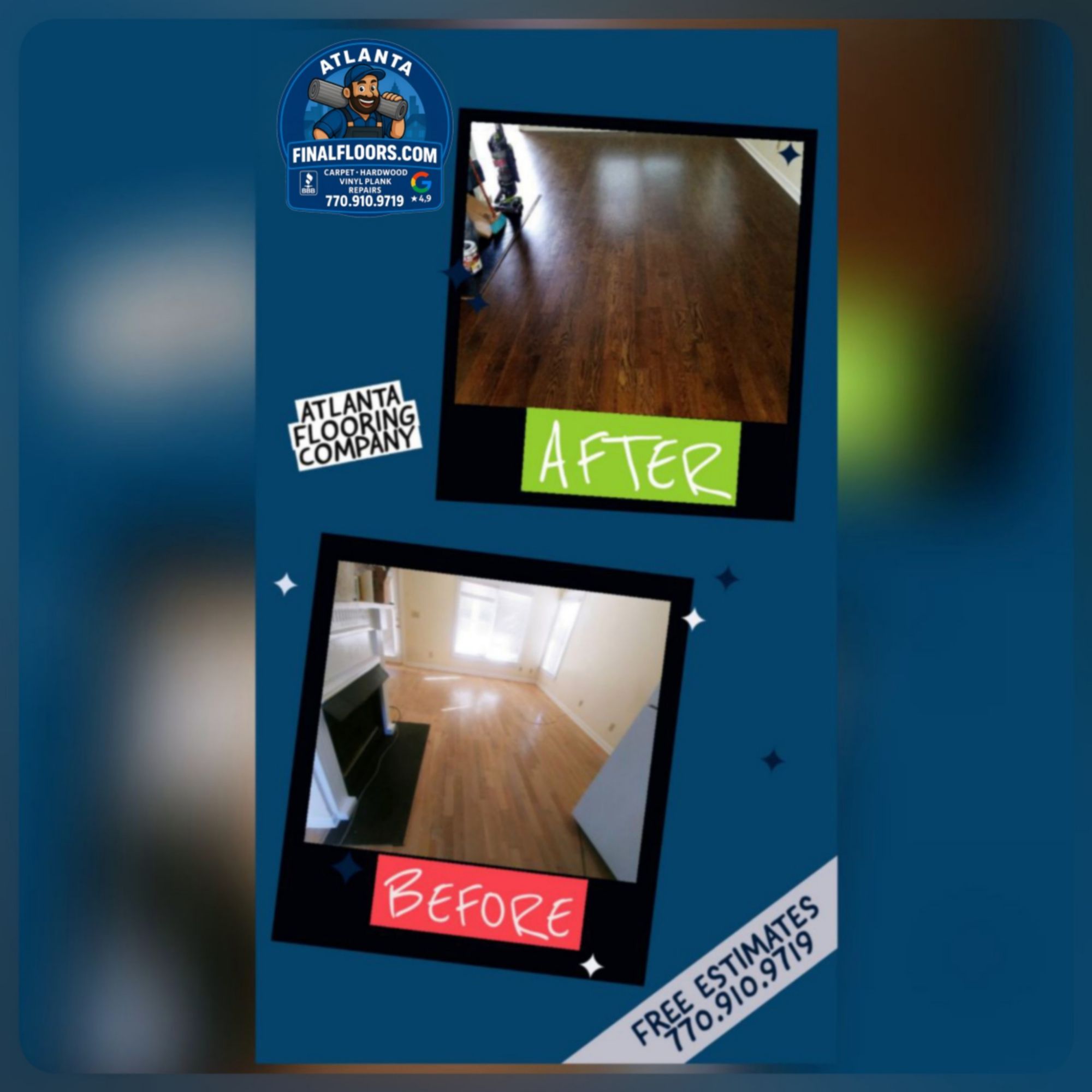 Before After Hardwood Refinishing Roswell