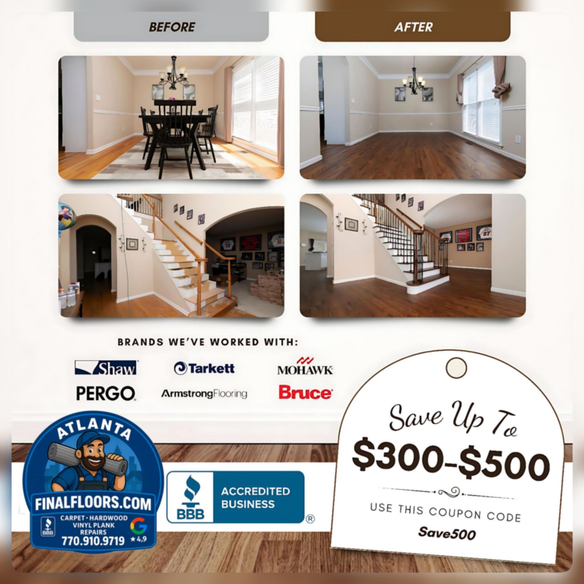 Luxury vinyl install Johns Creek
