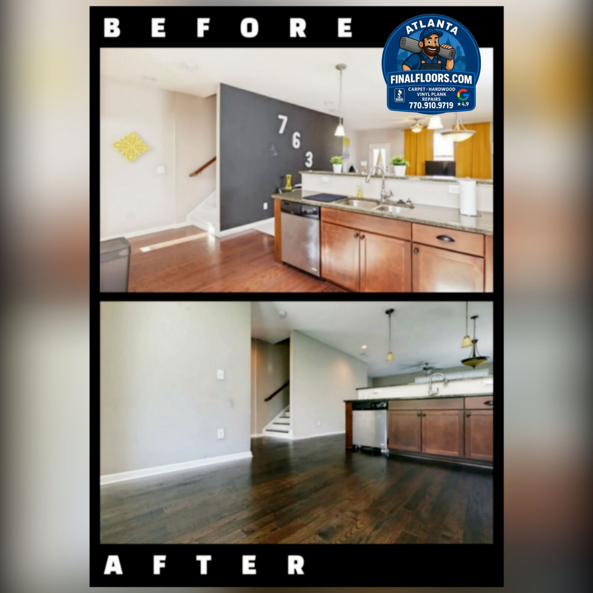 Before After Carpet Install Alpharetta