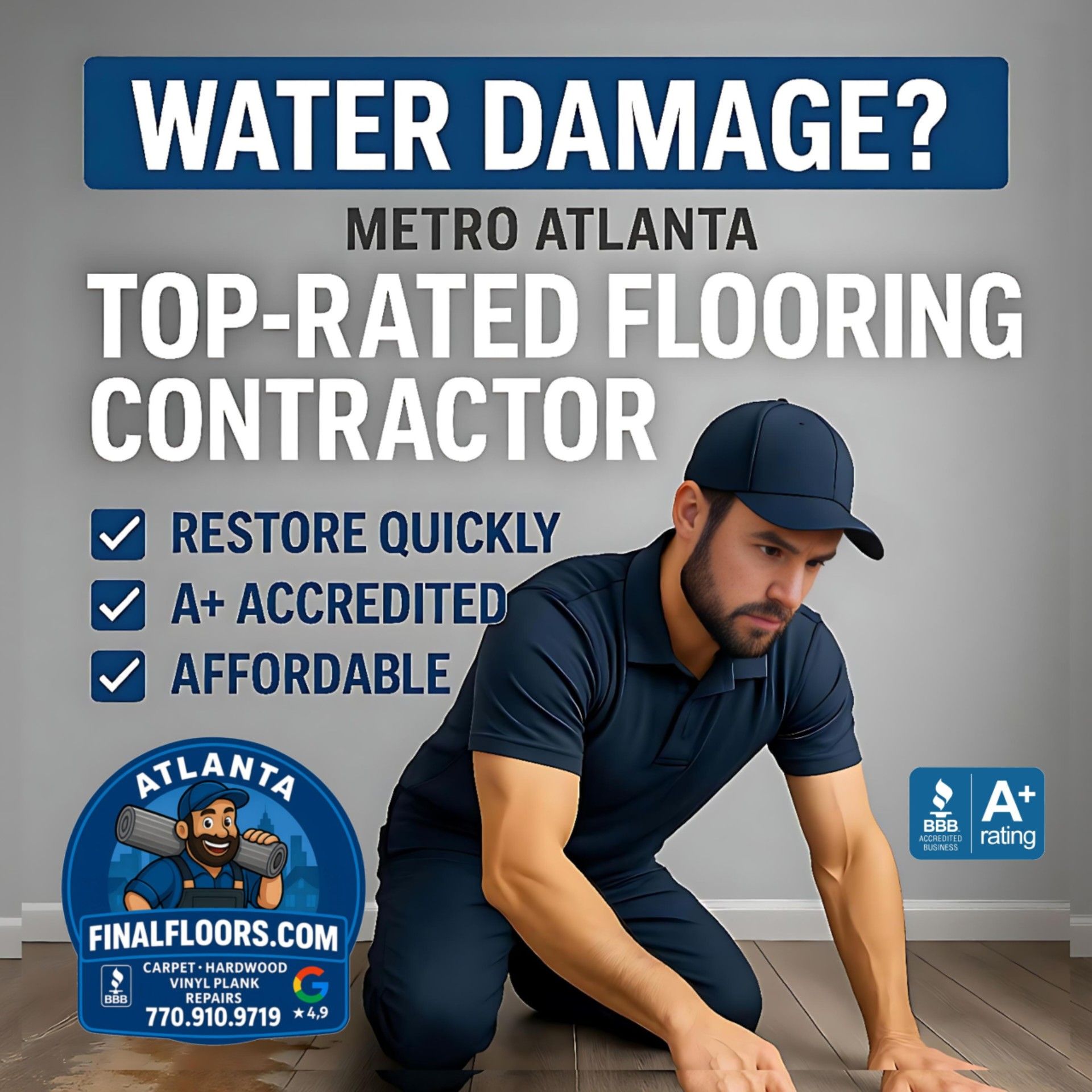 Beautiful Results in Fulton–Atlanta | Trusted Floor Repair by Final Floors 1 Final Floors LLC performing water damage repair and flooring replacement in Fulton County GA, restoring hardwood and vinyl plank floors across Atlanta and surrounding cities.
