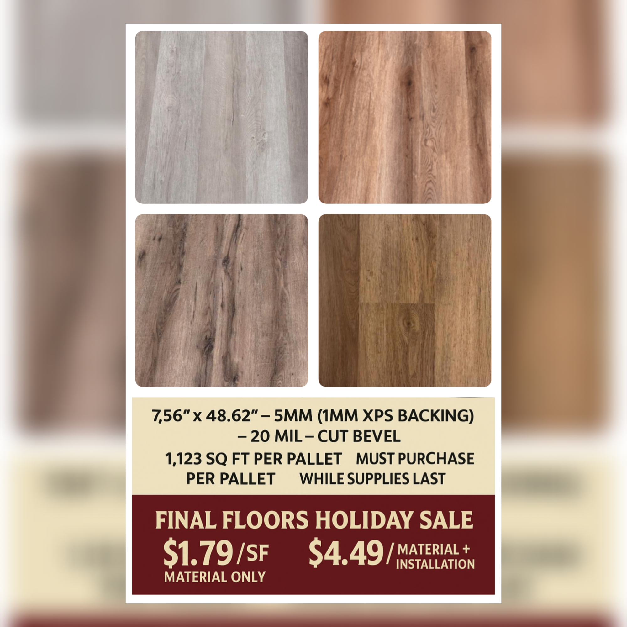 Final Floors Holiday Vinyl Plank Flooring Sale collage for Metro Atlanta homes
