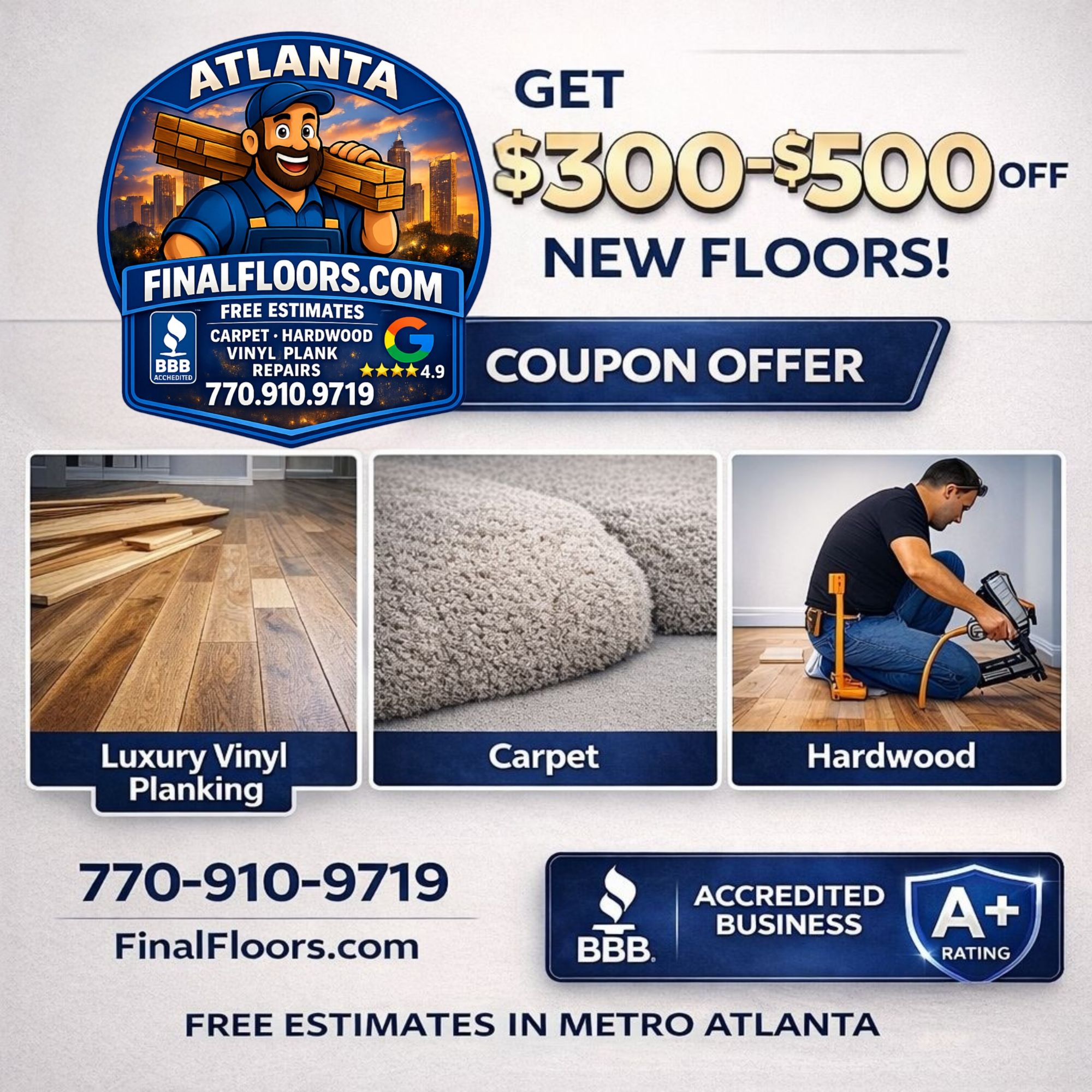 Insurance-approved water damage flooring repair and restoration in Atlanta by Final Floors, LLC