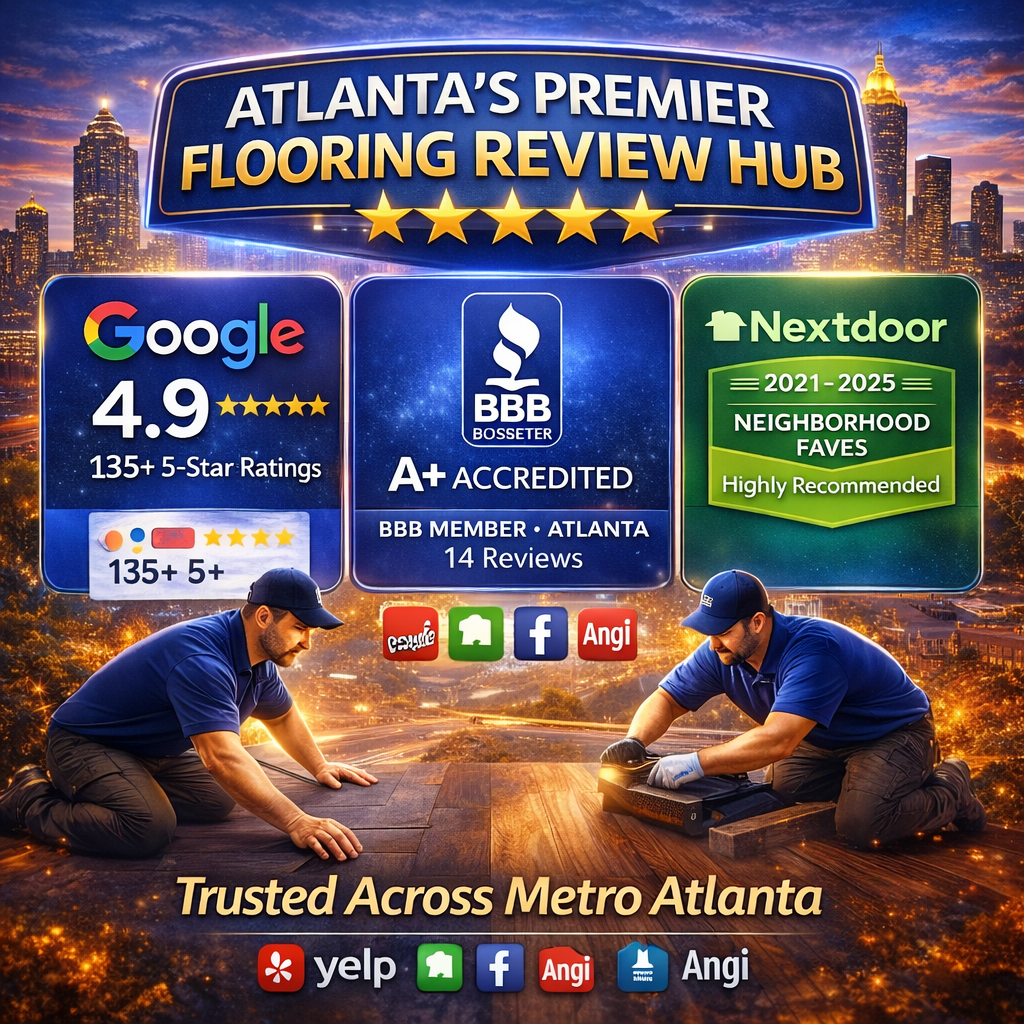 Atlanta flooring customer reviews with 4.9 star rating and testimonials
