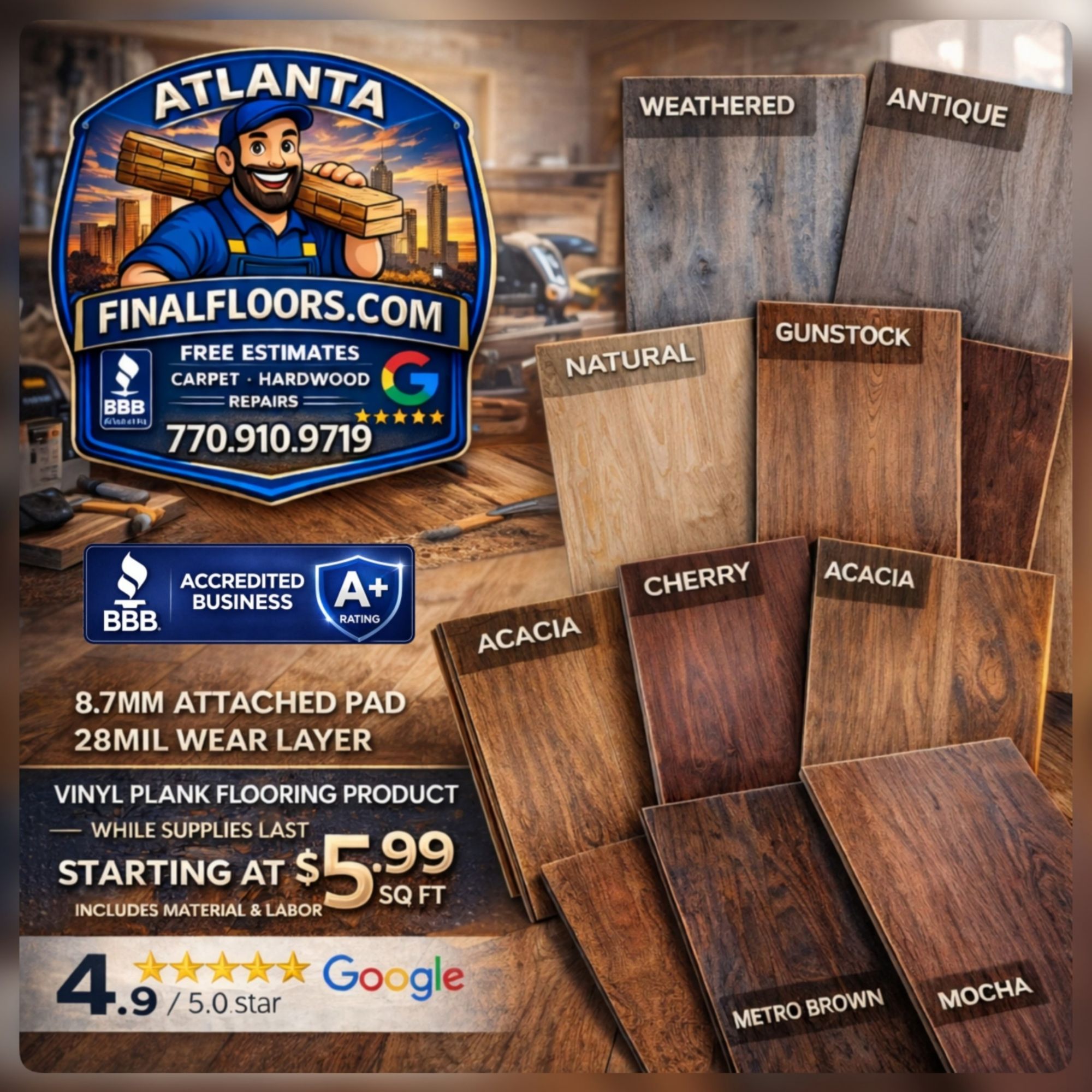 premium luxury vinyl plank atlanta offering