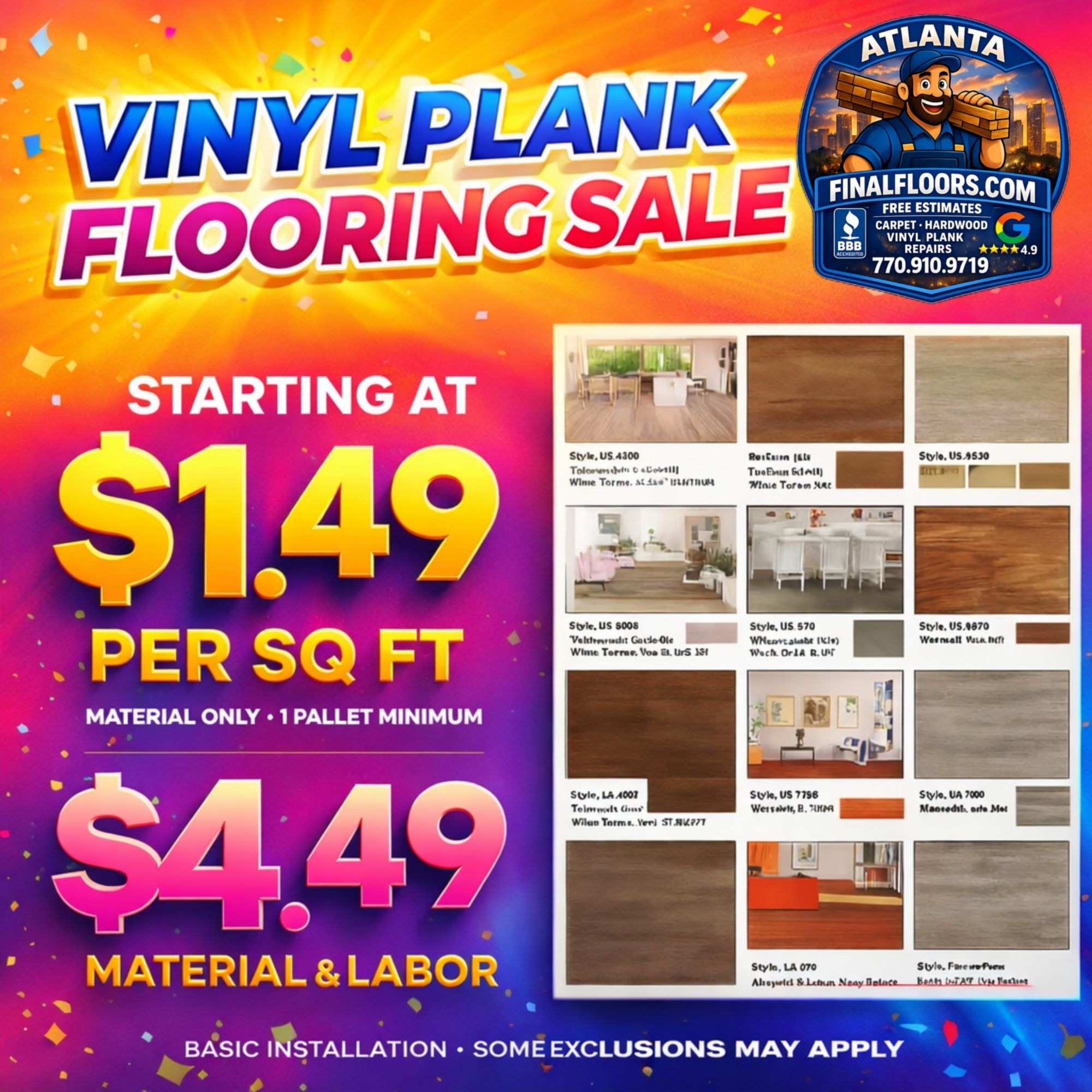vinyl plank flooring services—4.9 rated, epic, beautiful results | final floors atlanta flooring contractor 3 best seller waterproof lvp vinyl plank flooring package installed by final floors, llc across metro atlanta homes condos and townhomes.